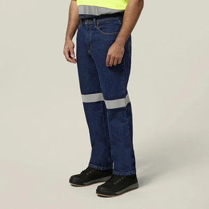 Pantalons de travail haute visibilité pour hommes, jeans en denim personnalisés avec éléments réfléchissants, pantalons cargo grande taille - Product Image 4
