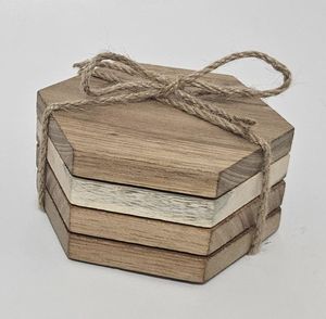 Ensemble de dessous-de-verre en bois fabriqué à partir de bois dur naturel avec une finition lisse pour la protection quotidienne de la table - Product Image 6