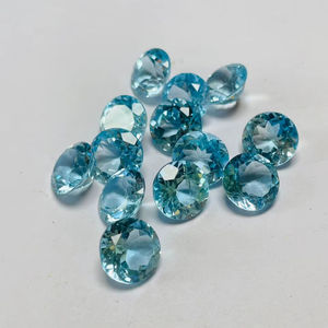 Topacio azul natural limpio de 11 mm, corte redondo, calidad AAA con brillo AAA y buen color, perfecto para tallar y pulir. - Product Image 6