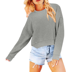 Wholesale Casual Breathable <b>Drop</b> Shoulder Women's Sweatshirt Customized Design Blank Oversize Cropped Women's Hoodies - Product Image 1