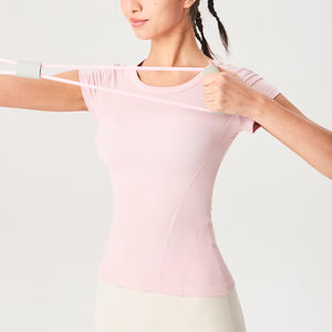 T-shirt de sport unisexe mignon à manches courtes pour l'été 2026, coupe ajustée et élastique, idéal pour le yoga et le fitness – Meilleure vente - Product Image 2