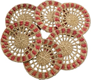 ชุดที่รองแก้วหญ้าทะเล6ชิ้นพร้อมที่วางสินค้าเป็นมิตรต่อสิ่งแวดล้อมทำจากของตกแต่งโต๊ะในเวียดนามขายส่ง - Product Image 1