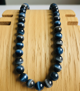 ซื้อสร้อยคอลูกปัดรูปเสือสีฟ้าสำหรับผู้หญิงเงิน18นิ้วล็อค925ด้วยมือดีไซน์เรขาคณิตของขวัญเครื่องประดับแฟชั่นอินเทรนด์ - Product Image 5