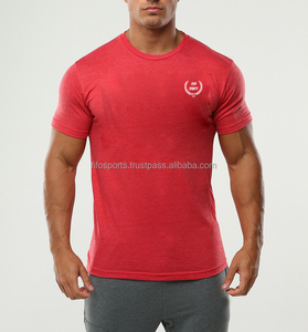 Manches courtes entraînement hommes Gym Muscle Fit t-shirts coton Performance athlétique t-shirt course Fitness sport t-shirt - Product Image 1