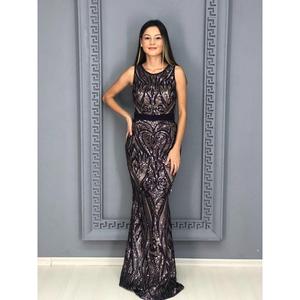 Yıldızlar abito da sera con paillettes da donna con lati trasparenti Rk4410 4410 - Product Image 4