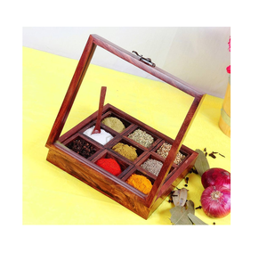 Wooden Wood <b>Spice</b> Box <b>Spices</b> <b>Storage</b> Container <b>Spice</b> Box Organic Salt Box with Sale Product Free Sample - Product Image 1