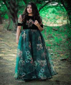 Dernières tenues de soirée Designer Festival Wear Lin Filet de soie Salwar Kameez Dupatta Travail brodé Diamant Travail Patiyala Vêtements indiens - Product Image 6