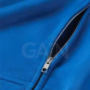 Respirant coton mélangé à la mode hommes fermeture éclair sweats à capuche rue mode tenue décontracté hommes fermeture éclair sweats à capuche - Product Image 4