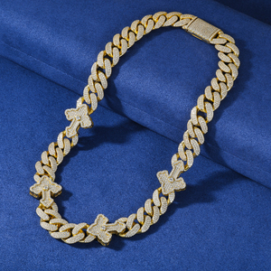 Cadena de eslabones cubanos con estilo Popular, collares de Hip Hop de Plata de Ley 925 con diamantes cultivados en Leb para hombres - Product Image 2