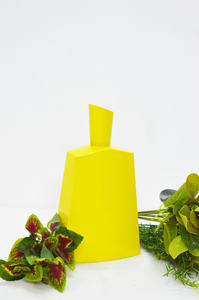 Jarrón Rectangular con Recubrimiento en Polvo Amarillo, Jarrón de Flores de Color Antiguo, Estilo Lujoso para el Hogar - Product Image 2