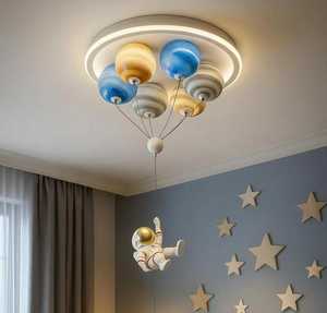 Cartoon Astronaut LED <b>Ceiling</b> Lamp | Space Theme Flush Mount <b>Light</b> for Kids Bedroom or <b>Nursery</b> Cute 3D Astronaut <b>Ceiling</b> <b>Light</b> - Product Image 1