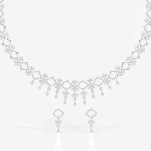 Adira Classic 9k Gold <b>Necklace</b> with Moissanite Diamond for Wedding Occasions - Product Image 5