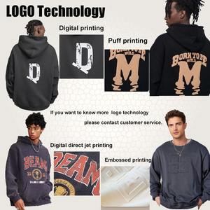 Pull surdimensionné vierge en coton Streetwear lourd uni personnalisé basique impression vierge broderie sweats à capuche sans ficelle fabricant - Product Image 3