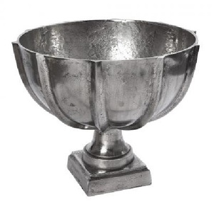 Refroidisseur à vin en aluminium fini antique noir durable seau à glace ovale en métal avec poignée face et bacs à boissons robustes - Product Image 6