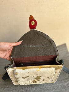 New Style Recycled Leather Metallic Fur Sling Bag High Quality Animal Print Fur Leather Side Bag Multi <b>Colour</b> Women <b>Handbags</b> - Product Image 5