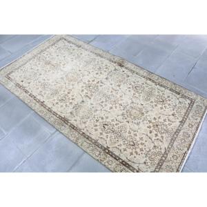 Rug, 3.5x6.6 ft Vintage Rug, <b>Brown</b> Ikat Rug <b>Wool</b> - Product Image 2