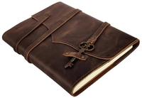NEW ERA NEE-612 Journal en cuir vintage A5 à couverture rigide, reliure cousue, rechargeable, papier ligné/déliné, couleur et logo personnalisables