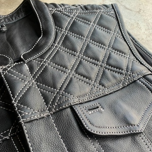 Low Price Top High Quality Motorbike Leather <b>Vest</b> Customized Logo Lightweight Men Motorbike Leather <b>Vest</b> - Product Image 3