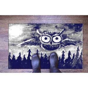 Tapis imprimé hibou bleu marine, tapis animalier, tapis de couloir, tapis en velours - Product Image 5