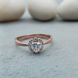 Anillo Solitario Personalizable de Oro de 14k/18k con Diamante Cultivado en Laboratorio de 1ct en Forma de Corazón VVS, Certificado, para Mujer, Clásico, para Bodas y Fiestas - Product Image 1