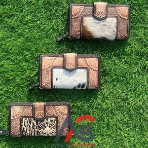 Portefeuille en cuir de fourrure à imprimé animal de style occidental pochette à fermeture à pression pour femmes vente à chaud - Product Image 1