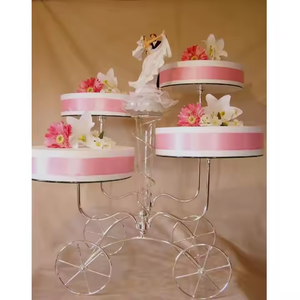 Support à gâteau en métal à 4 niveaux fait à la main, nouveau design, forme personnalisée pour la maison, l'hôtel, le restaurant, taille standard, décoration - Product Image 1