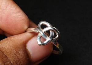 Mode argent noeud anneaux 925 bijoux en argent Sterling véritable concepteur bijoux en argent cadeau pour tout le monde article fait à la main - Product Image 4
