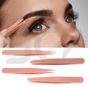 Pinzas para cejas de 4 Uds., pinzas multiusos de acero inoxidable, herramienta de belleza para depilación con punta inclinada de alta precisión - Product Image 3