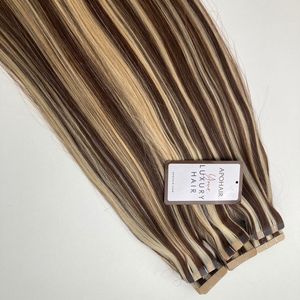 Cinta de calidad superior en mezcla de colores #2 + #613 Cabello Remy 18 pulgadas Recto 100% Remy Top en extensión de cabello - Product Image 6