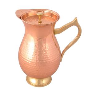 Jarra de Agua de Cobre Liso de Calidad Deluxe para Servir Agua en Restaurantes, Hoteles y Hogares, Jarras de Agua con Asa de Latón - Product Image 5