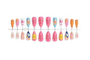 HYC-DZ-1977 <span class=keywords><strong>Uñas</strong></span> Postizas Tropicales Color Naranja Girasol, <span class=keywords><strong>Uñas</strong></span> Postizas Reutilizables de Verano, <span class=keywords><strong>Uñas</strong></span> Postizas Personalizadas al por Mayor - Product Image 6