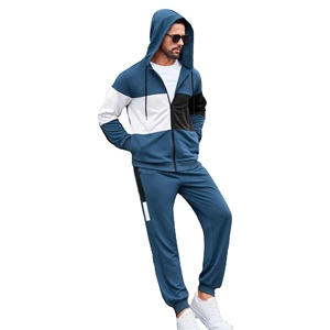 Ensemble 2 pièces respirant 100% coton avec fermeture éclair Sweat-shirt et pantalon de survêtement pour homme Impression personnalisée du logo Jogging Ensembles de survêtement Unisexe - Product Image 5