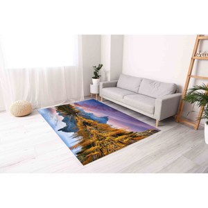Tapis Paysage Dolomites Lac de Fédéra : Décoration d'intérieur lavable en machine, Tapis en chenille - Product Image 3