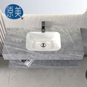 Meubles <span class=keywords><strong>de</strong></span> salle <span class=keywords><strong>de</strong></span> bain suspendus <span class=keywords><strong>de</strong></span> luxe, nouvelle conception, vente en gros, pas cher, vasque en pierre frittée, <span class=keywords><strong>meuble</strong></span>-lavabo en marbre - Product Image 4