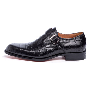 Chaussures habillées vintage en cuir givré pour hommes avec empiècements élastiques et talon résistant à l'usure - Product Image 6