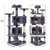 Maison pour chat de voyage et de loisirs, villa pour chat, arbre à chat et griffoir, tour pour chat Alpaca, arbre à chat en bois massif, condo pour chat