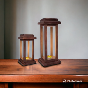 Decoración de boda, farol de hierro soldado, acabado de madera rústica, portavelas y portavelas para decoración del hogar - Product Image 3