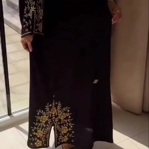 Abayas de mariée de qualité supérieure pour femmes, élégantes et modestes, brodées à la main, robes traditionnelles de Dubaï en tissu respirant - Product Image 1