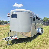Remorques à chargement oblique Delta 4 pour 4 chevaux, abordables |   Remorque pour bétail |   Semi-remorque de transport d'animaux pour le transport de bovins, de moutons et de porcs à usage agricole