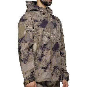 Chaqueta de Caza Impermeable para Hombre, Camuflaje, Softshell Táctica, para Exteriores, Cortavientos, Forrada de Polar, con Capucha, para Pesca - Product Image 5