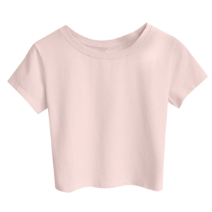 Chemise col rond personnalisée à manches longues coupe ajustée unie Tops courts pour femmes - Product Image 4