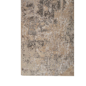 Alfombras Entropy Ivory de Lana y Seda de Bambú Anudadas a Mano AKWB-3625 para Sala de Estar, Dormitorio, Pasillo, Rectangulares Abstractas, Hechas a Mano - Product Image 4