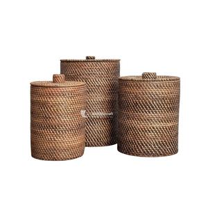 Cesto de Lavandería de Mimbre Tejido con Diseño Bohemio, Multicolor, Sostenible, Organizador de Mimbre para el Hogar, para Lavandería, para Regalo, Personalizable - Product Image 1