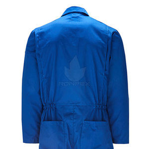 Blue Men's <b>Work</b> Coverall Long Sleeve with Zippered Chest Pockets Dust Proof <b>Waterproof</b> Polyester Needle Detection Uniform - Product Image 4