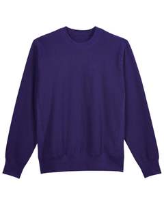 Sweat-shirt en polaire violet pour homme, col rond, pull à manches longues, décontracté, en coton doux, chaud pour l'hiver, conception personnalisée OEM - Product Image 1