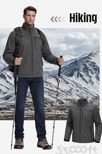 Amazing Quality Softshell <b>Jacket</b> <b>Rain</b> <b>Jacket</b> Lined Waterproof Windproof Reversible 100% Polyester Winter Outdoor Hiking - Product Image 5