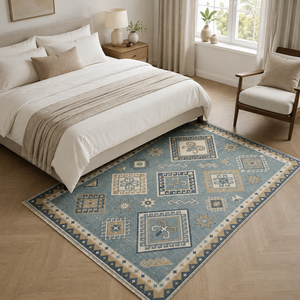 Alfombra lavable Netline Home Archive Border Indigo Blue Heritage - Product Image 6