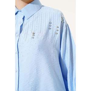 Camisa Hombro Stone Rayas Azul Hielo - Product Image 4