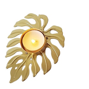 Porte-chandelier feuille d'or plateau chauffe-plat support pour maison pub bar mariage hôtel famille cheminée table pour la décoration de la maison - Product Image 1