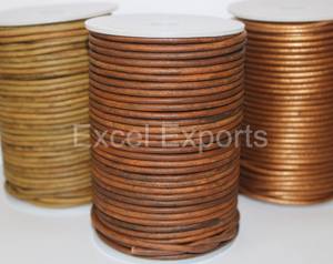 Premium Quality Round Brown Leather <b>Cord</b> Laces High End Jewelry Making Components - Product Image 6